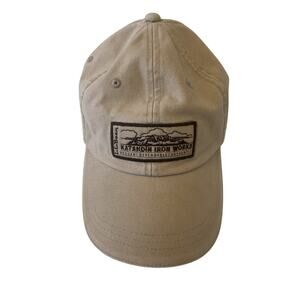 LL Bean Katahdin Iron Works Logo Strapback Hat OSFA Heritage Khaki HTF